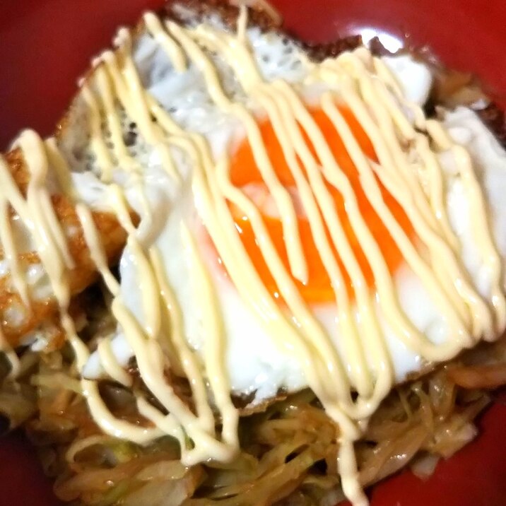 お好み焼き風キャベツ炒め